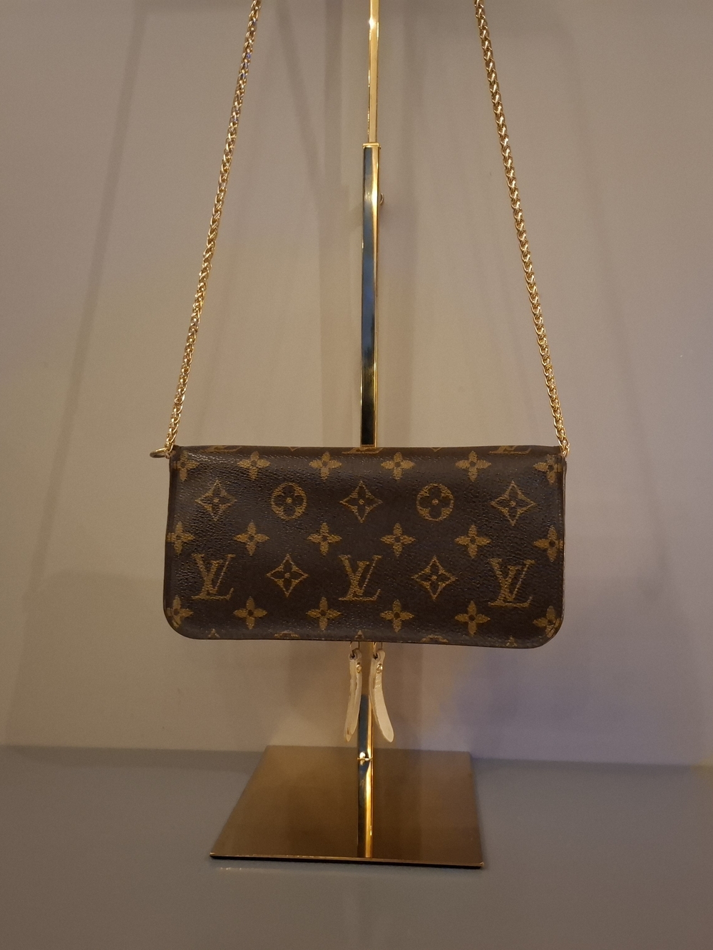 Louis Vuitton Brown Monogram Crossbody with Gold Chain